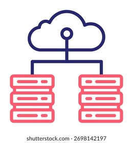 Data Center Icon Line Color Style Vector Illustration