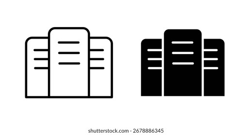 Diseño gráfico de estilo de línea de icono de centro de datos. Vectores editables.