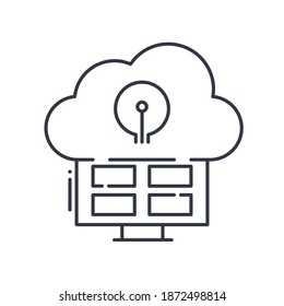 Data Center Icon, Linear Isolated Illustration, Thin Line Vector, Web Design Sign, Outline Concept Symbol With Editable Stroke On White Background.