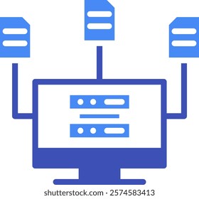 Data Center Icon Mixed Vector Illustration
