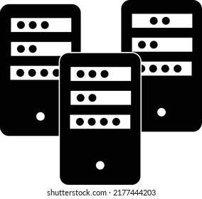 data center icon on white background. hosting sign. computer server symbol. flat style.