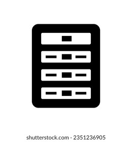 Data center icon on white background