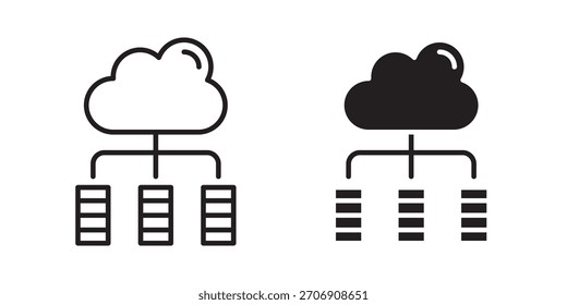 Data center icon, outline style icon for web site or mobile app, vector graphics