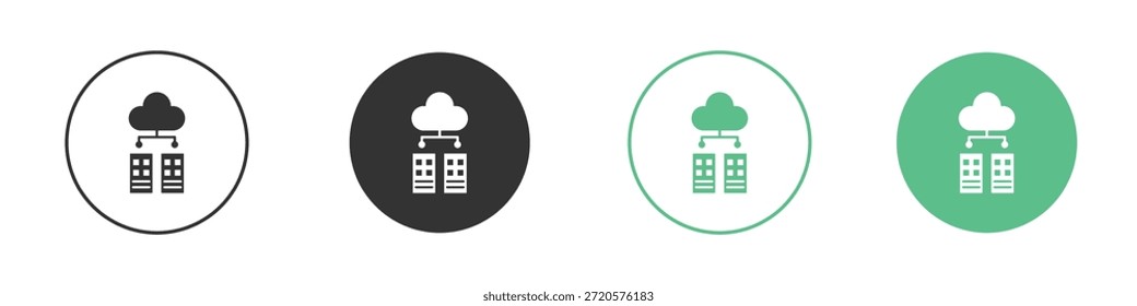 Pictogramas de iconos de centros de datos. Vector EPS 10