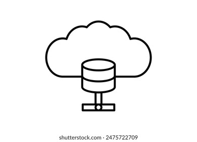 Data center icon. icon related to cloud computing. suitable for web site, app, user interfaces, printable etc. line icon style. simple vector design editable