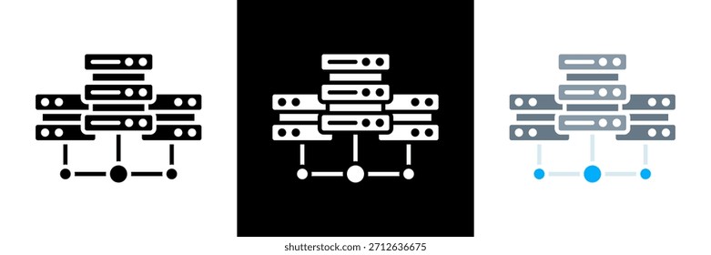 Data Center Icon Set Glyph vector Illustration