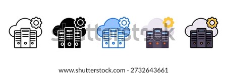 Data Center icon set with multiple style collection