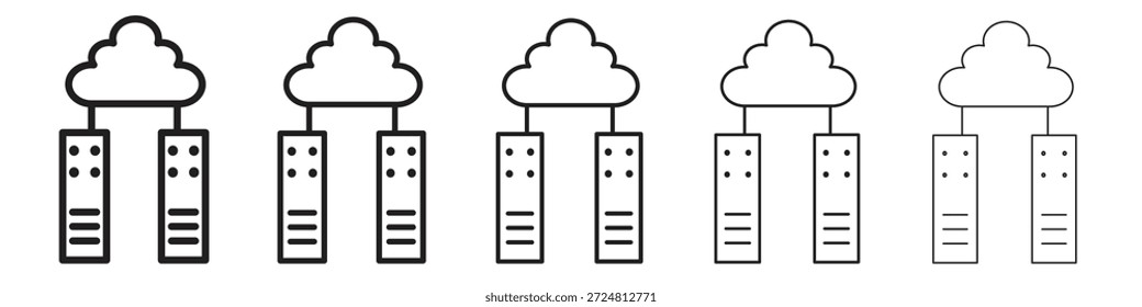 Data center icon. Simple outline style. Graphic elements.