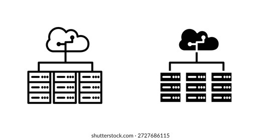 Símbolo do ícone do data center elemento de design gráfico do logotipo. EPS10