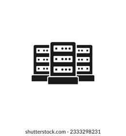 Data center icon or Data center symbol vector isolated in flat style. Best Data center icon for product service design element. Data center symbol for UI design elements on websites and more.