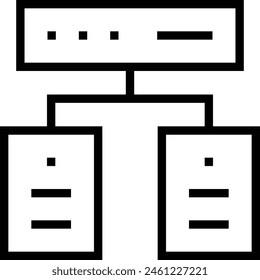 data center icon. Thin linear style design isolated on white background