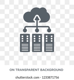 Data center icon. Trendy flat vector Data center icon on transparent background from Internet Security and Networking collection. 
