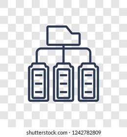 Data center icon. Trendy linear Data center logo concept on transparent background from Internet Security and Networking collection