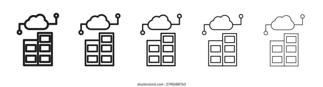 Data center icon Vector illustration in solid and black and white. EPS10