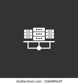 data center icon vector. data center sign on black background. data center icon for web and app