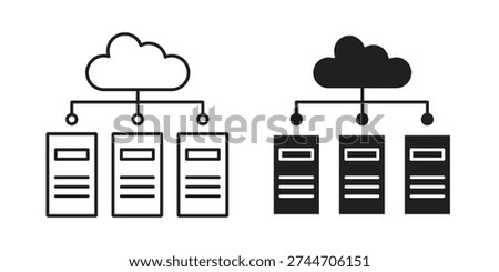 Data center icons in trendy flat style. symbol for your web site design, app, UI Vector EPS 10.