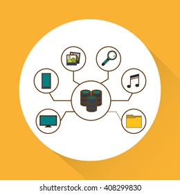 Data center iicon set design , vector illustration