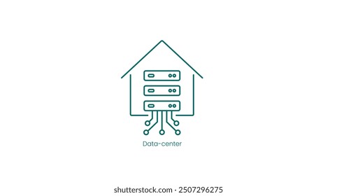 Data Center Infrastructure Vector Icon Illustration