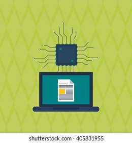 Data center and laptop design , vector illustration