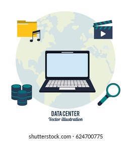data center laptop search video music