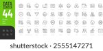 Data Center Line Editable Icons set. Vector illustration in modern thin line style of technology related icons: server, hosting, technical support, and more. Pictograms and infographics.