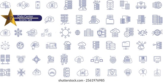 Data Center Line Editable Icons set.