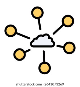 Data center lineal color icon. Simple vector icon design in lineal color style. Editable vector format