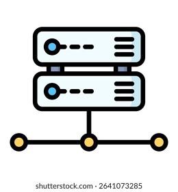 Data center lineal color icon. Simple vector icon design in lineal color style. Editable vector format