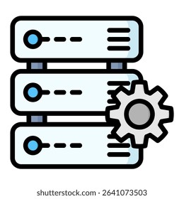 Data center lineal color icon. Simple vector icon design in lineal color style. Editable vector format