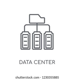 Data center linear icon. Modern outline Data center logo concept on white background from Internet Security and Networking collection. Suitable for use on web apps, mobile apps and print media.