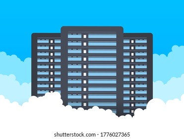 Rechenzentrum. Mainframe-Service-Konzept-Banner, Server-Rack. Serverraum-Konzept, Rechenzentrum. Vektorgrafik.