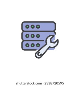 Data center maintenance filled outline icon, line vector sign, linear colorful pictogram isolated on white. Symbol, logo illustration. Vector graphics