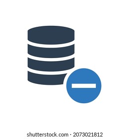 Icono de Centro de datos menos - Icono de Eliminar servidor
