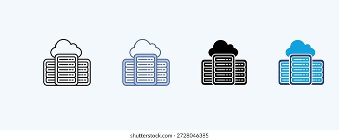 Vetor de ilustração de vários ícones do data center