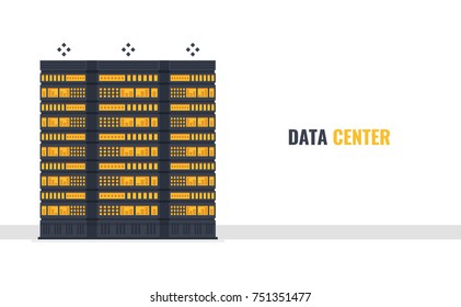 Data center nabber, server room cabitet vector, database illustration isolated on white background