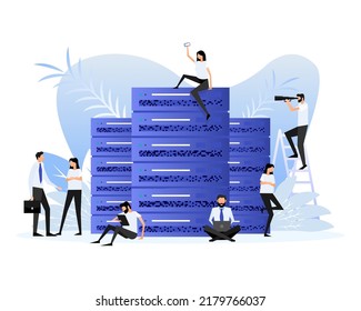 Data center people. Vector illustration digital design