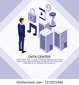 Data center poster with informaton