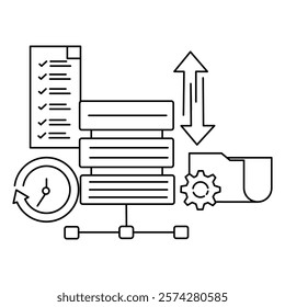 Data Center Related Conceptual Vector Illustration
