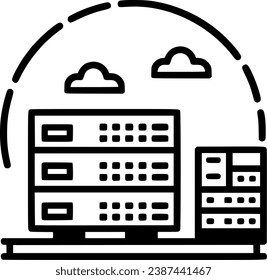 Data center scan outline icon, line vector sign, linear, symbol, vector, art