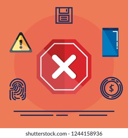 data center security with caution signal