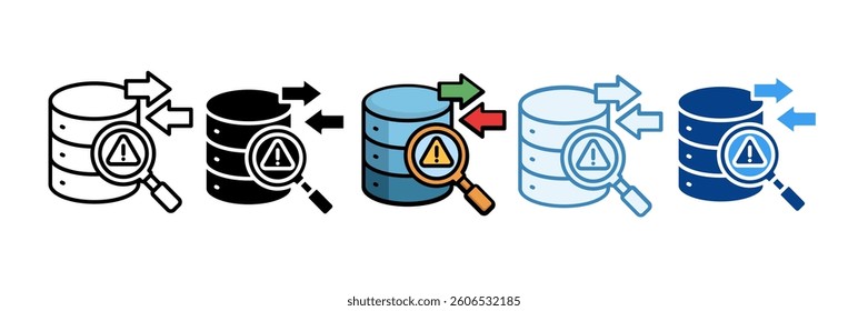 Data Center Security Icon Set Multiple Style Collection