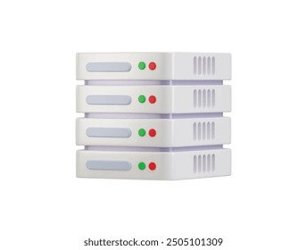 Rechenzentrum, Server 3D-Symbol, Server, Daten, Web-Hosting, Cloud-Speicher-Symbol 3D-Rendering