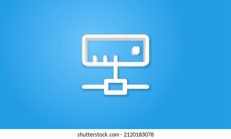 data center, server 3d line flat color icon. Realistic vector illustration. Pictogram isolated. Top view. Colorful transparent shadow design.