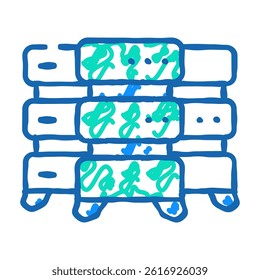 data center server doodle icon sketch vector. data center server sign. isolated symbol illustration
