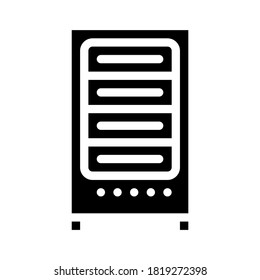 data center server glyph icon vector. data center server sign. isolated contour symbol black illustration