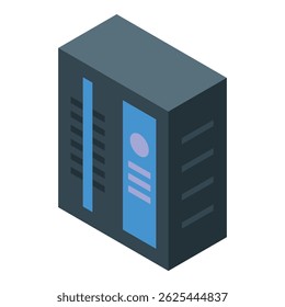 Data center server providing cloud computing services, isometric view