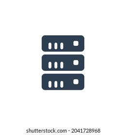 data center, server solid flat icon. Vector glyph illustration. Black pictogram isolated on white background