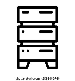 data center server for storage file line icon vector. data center server for storage file sign. isolated contour symbol black illustration