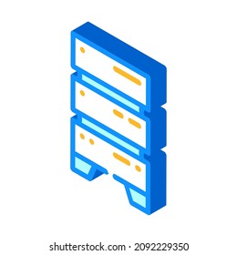 data center server for storage file isometric icon vector. data center server for storage file sign. isolated symbol illustration