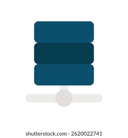 Data Center Server Vector for Cloud Storage and Network Infrastructure. Tech icon for big data, internet, and hosting solutions